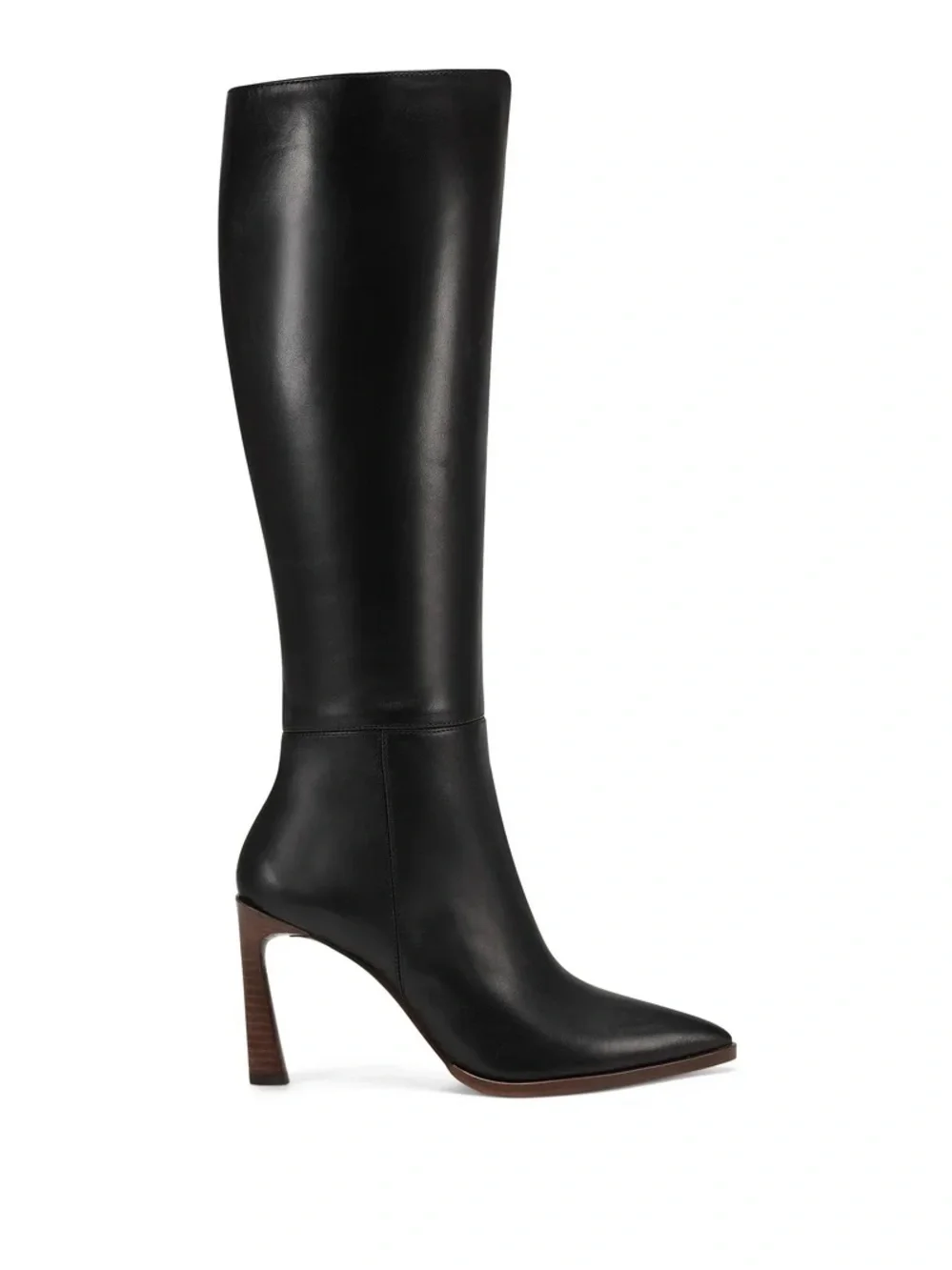 Vince Camuto Black Leather Over-the-Knee Pointed Toe Heel Western Boot